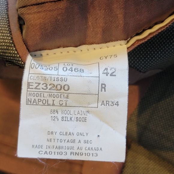 Ermenegildo Zegna 2-Piece Suit, Beige Checks, Size 42R - Picture 12 of 15